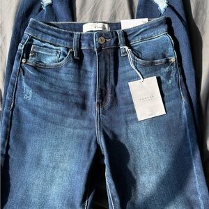 KanCan Blue High-Rise Ankle Skinny Jeans